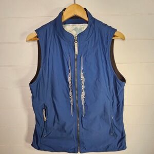 1080 Embroidered Women's Blue Snow Apparel Vest Size 10 Windproof Breathable